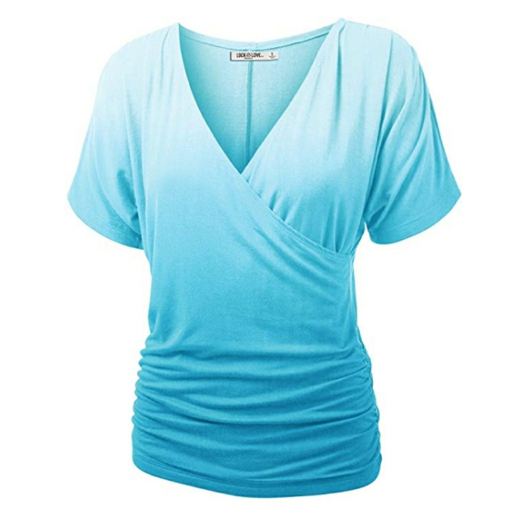 🆕⭐Aqua blue green wrap ombre top⭐